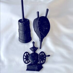 Sexton Black Cast Iron Look Kitchen Decor Set Vintage